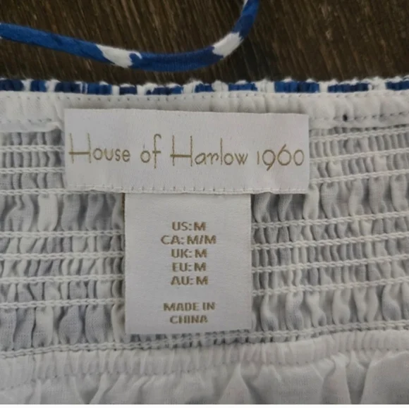 🆕️ House Of Harlow 1960 Blue Patterned Tiered Maxi Dress Size M - Picture 5 of 8